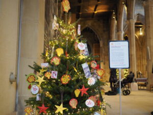 Christmas tree at Sheffield Cathedral